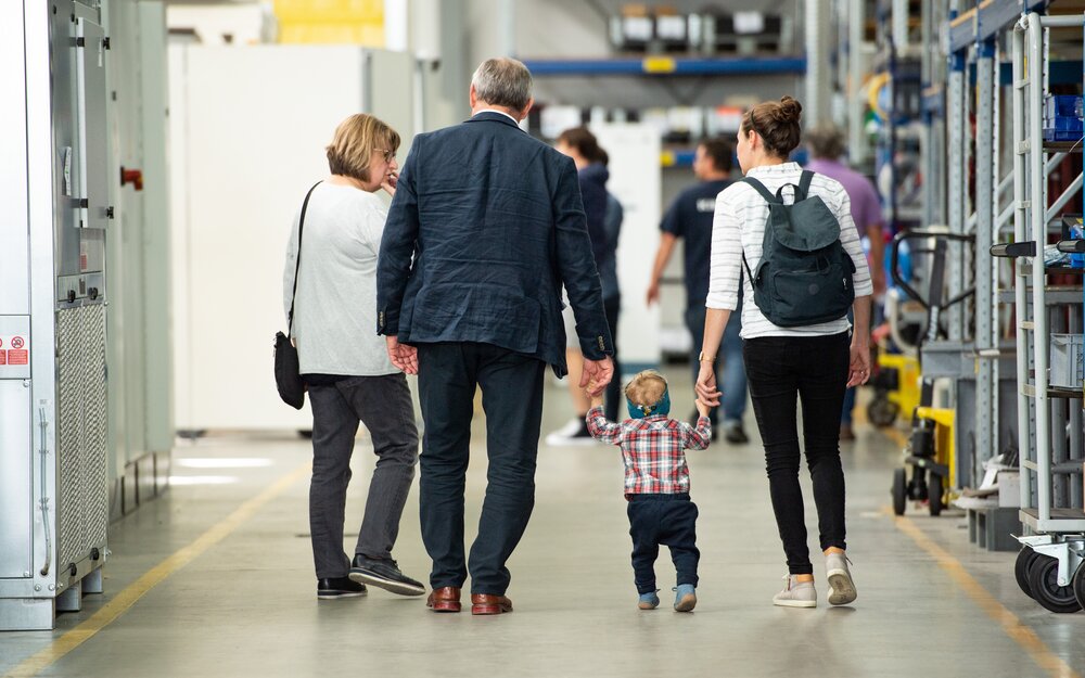 Tour through assembly halls for employees and relatives. Tour through assembly halls for employees and relatives.