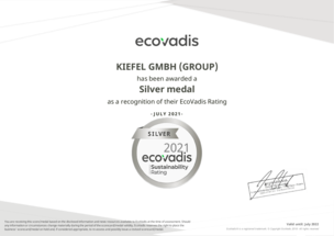 EcoVadis Sustainability Certificate