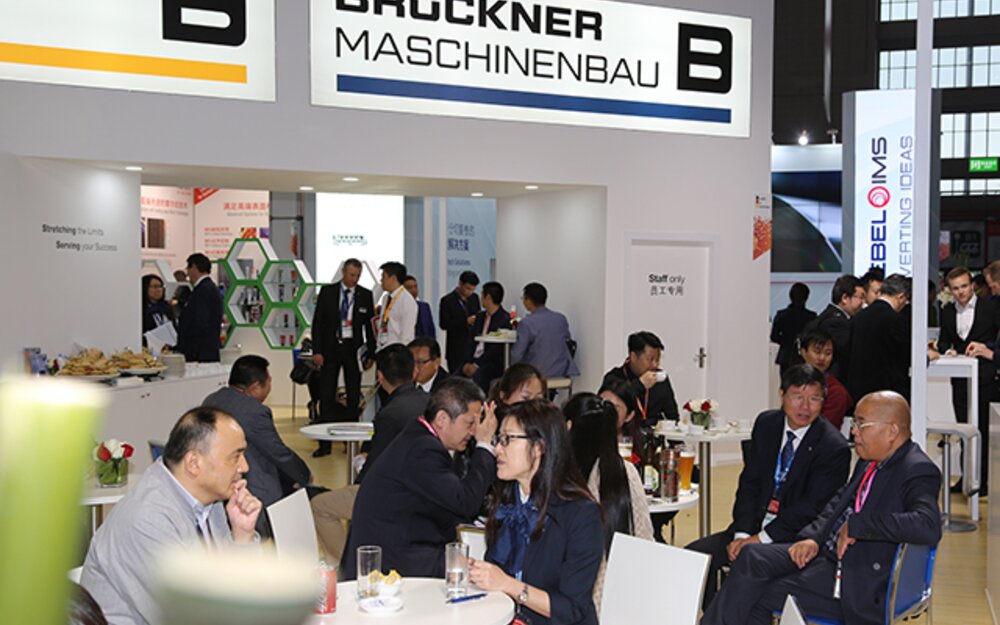 Crowded Brückner booth from day 1
