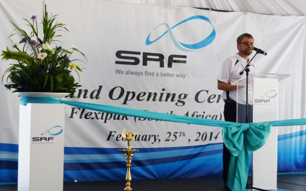 Grant Page, SRF Flexipak Country Manager at the Inauguration
