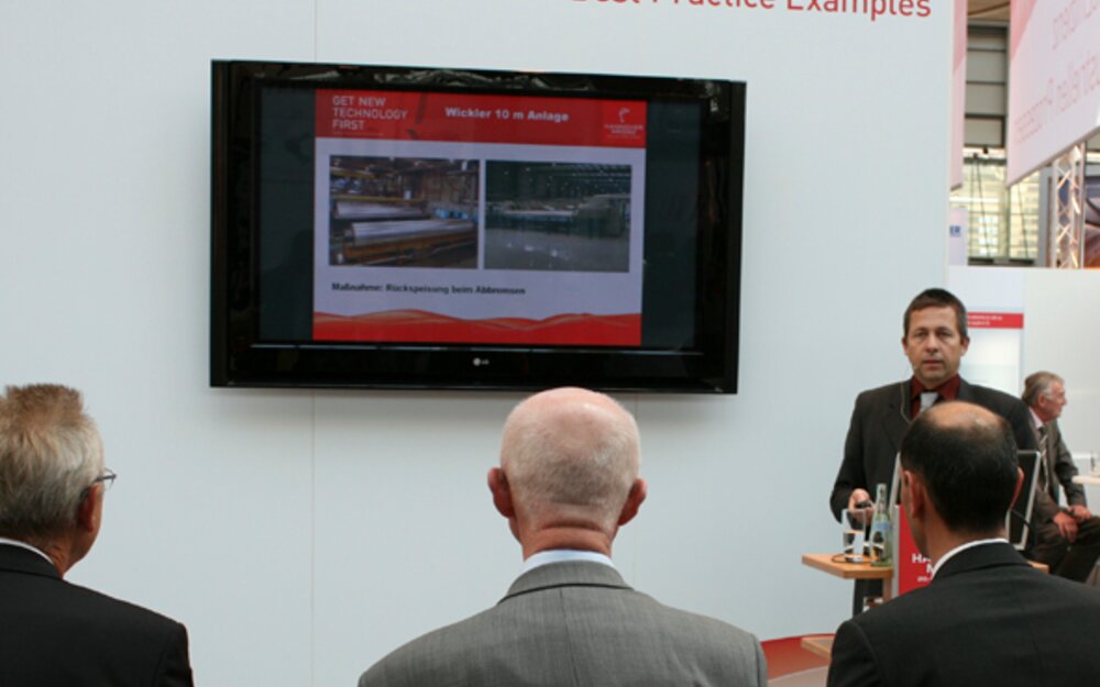 Hannover Messe visitors gathering first hand information
