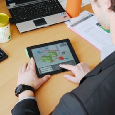 Parts drawing on a tablet