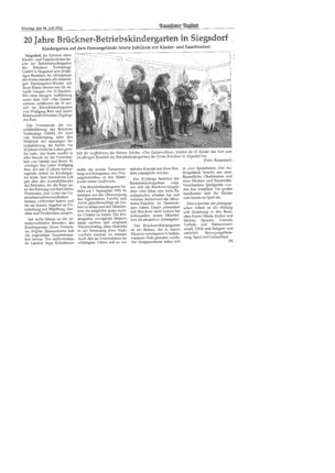 20 Jahre Brückner-Kindergarten (Traunsteiner Tagblatt)
