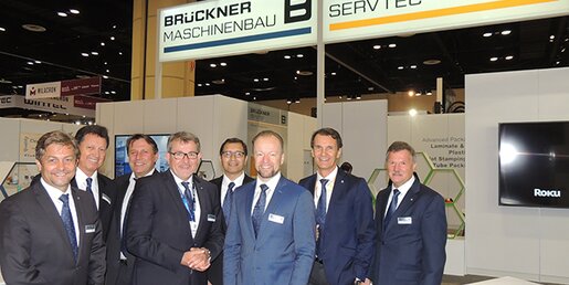 Joint booth, joint thanks to the visitors: Brückner Maschinenbau, Brückner Servtec, Brückner Group USA
