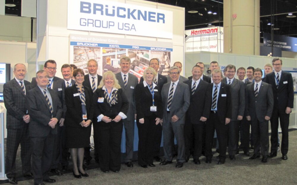 Brückner Group's NPE booth staff thanks all customers and friends for visiting us in Orlando 